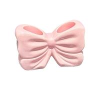 Soporte para cepillo de dientes de cerámica blanca con acento de lazo para organizar el baño con estilo y decoración de lazo