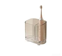 Soporte para cepillo de dientes eléctrico montado en la pared, organizador divisor ajustable con bandeja de drenaje para encimera de baño, estante sin taladros para cepillos, maquinillas de afeitar