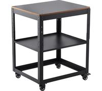 Soporte para cepillos, capacidad de carga de 100 lbs (45 kg), mesa de cepillado con altura ajustable mediante tres niveles, con 4 ruedas estables y espacio de almacenamiento, compatible con la mayoría