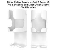 Soporte para cepillos de dientes montado en la pared, compatible con cepillos de dientes eléctricos Oral B y Philips Sonicare, accesorios de baño (paquete de 2/4) White-2 Pcs