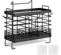 Soporte para cubiertos de metal, color , para encimera o montaje en pared, con desagüe, 1 unidad