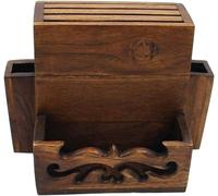 Soporte para cuchillos, bloque de madera, multifunción, estante de almacenamiento para herramientas de escritorio, juego. Estante de almacenamiento de madera maciza, accesorio de cocina