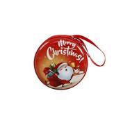 Soporte para dinero con temática navideña para niños, diseño de personajes de dibujos animados, almacenamiento seguro para monedas, suministros escolares, regalos, festivales, monederos, redonda., F