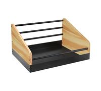 Soporte para discos de vinilo, organizador de madera y metal que ahorra espacio, soporte de almacenamiento para discos, soporte de presentación, para archivos, aperitivos, juguetes, hogar, dormitorio
