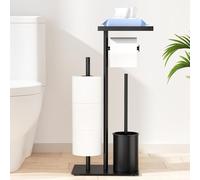 Soporte para escobilla de inodoro - Acero inoxidable - Caja para toallitas - Juego de accesorios para baño