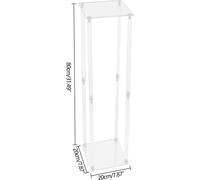 Soporte para flores de acrílico - Estante geométrico para jarrones en forma de columna - Juego de 2 unidades - Tubos de acrílico macizos - Ideal para decoración de bodas y fiestas - Transparente