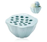 Soporte para flores Lotus Pod, cerámica color celadón