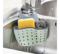 Soporte para fregadero de cocina, escurridor colgante, estante ajustable para esponja y jabón, organizador, soporte para grifo de baño, accesorios de cocina verde2