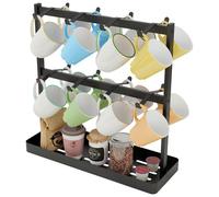 Soporte para ganchos con 16 ganchos, 2 niveles, color , estructura de metal