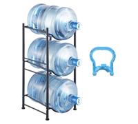 Soporte para garrafones de agua VEVOR con 3 niveles, soporte para garrafones de 5 galones, estante de una fila para 3 garrafones, estante resistente para garrafones de agua para cocina, oficina, sala