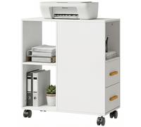 Soporte para impresora HOMCOM, mesa para impresora con estante ajustable, ruedas para fax, escáner