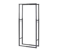 Soporte para leña kasan tamaño ajustable en altura y anchura acero 60-100 x 25 x 100-150 cm - negro [en.casa]