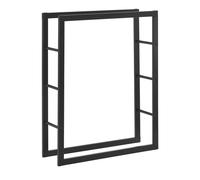 Soporte para leña täby acero 80 x 25 x 100 cm negro [en.casa]