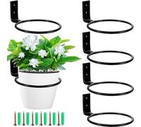 Soporte para macetas de pared de 6 piezas – Colgadores para plantas – Maceta colgante – Soporte para macetas en forma de anillo – Colgador para plantas de metal – Anillo para sujetar plantas – Soporte