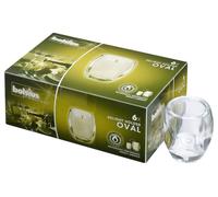 Soporte para mechas de repuesto Bolsius Horeca, forma oval, para 6 mechas, transparente