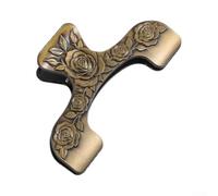 Soporte para páginas de metal vintage con diseño de flores, sin manos, aleación de zinc, abridor de libros, 12 x 7 cm, resistente, duradero, decorativo, para cocina, estudio, patrón elegante, anillo