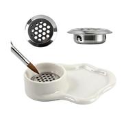 Soporte para palillos para el hogar, restaurante, 2 en 1, cepillos de uñas, taza de lavado, vidrio de cristal, limpiador de brochas acrílicas con tapa