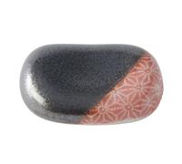 Soporte para palillos PEBBLE BLACK 4,5 cm, negro/naranja, cerámica, MIJ
