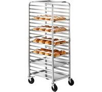 Soporte para panecillos VEVOR, de 20 niveles, para panaderías comerciales, con ruedas con freno, carro de aluminio para almacenamiento, equipo para panadería, capacidad de carga de 240 kg, dimensiones