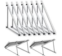 Soporte para paneles solares de balcón, juego de 8 unidades, con una longitud de 114 cm, para montaje de módulos solares. Ángulo ajustable de 0 a 90 grados para módulos fotovoltaicos de 45 pulgadas