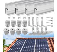 Soporte para paneles solares – Juego para techos de tejas – Perfil de aluminio de 300 mm – Abrazaderas ajustables