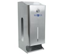 Soporte para papel higiénico Nofer para 2 rollos, 118x280x131 mm, acero inoxidable pulido