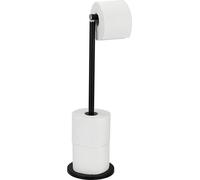 Soporte para papel higiénico Unyqoos® abierto, color , acero lacado, 21 x 55 x 17 cm, con soporte integrado para 4 rollos de repuesto