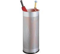 Soporte para paraguas resistente, modelo 3350 23, de metal, forma redonda, capacidad de 28,5 litros, color plateado metálico