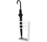 Soporte para paraguas Unyqoos® de diseño minimalista, color blanco, fabricado en acero. Soporte para 4 paraguas, diseño que ahorra espacio, peso: 2 kg