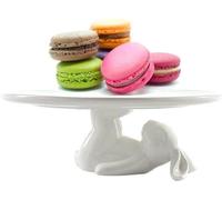Soporte para pastel con forma de conejo de cerámica, ideal para Pascua. También sirve como soporte para pasteles de boda, para cupcakes, para postres, como plato para pastel, para decoración de Pascua
