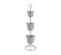 Soporte para plantas alphen con 3 maceteros metal 110xø28cm - beige [en.casa]