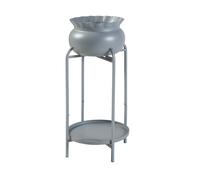 Soporte para plantas altena 2 niveles metal 60x27x27cm - gris [en.casa]
