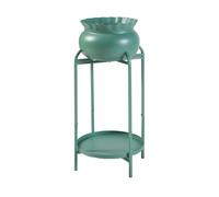Soporte para plantas altena 2 niveles metal 60x27x27cm - verde [en.casa]
