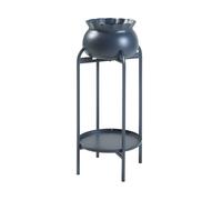 Soporte para plantas altena 2 niveles metal 81x40x40cm - negro [en.casa]
