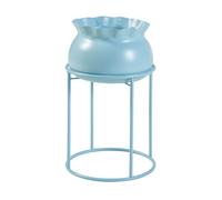Soporte para plantas assen con macetero metal 38xø24cm - azul claro [en.casa]