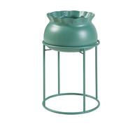 Soporte para plantas assen con macetero metal 38xø24cm - verde [en.casa]