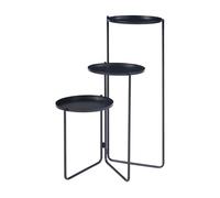 Soporte para plantas ostre de 3 niveles metal 70x48x25cm - negro [en.casa]