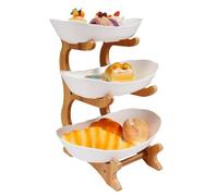 Soporte para platos de 3 niveles con soportes, platos de postres y pasteles para restaurante, cesta de frutas y cuencos, soporte de almacenamiento para cocina, soporte de almacenamiento para