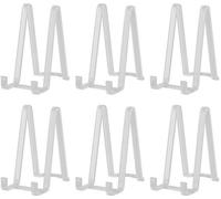 Soporte para platos de plástico Unyqoos®, 15 cm, juego de 6 unidades – Exhibidor y soporte para platos, fotos y obras de arte, con un borde de 3 cm de profundidad, adecuado para platos de 17–38 cm de 
