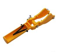 Soporte para poste de piscina, soporte de abrazadera en V para postes telescópicos, rastrillos de skimmer, rastrillos - Gancho de plástico resistente para montaje en pared, color amarillo, 22 cm