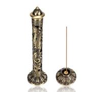 Soporte para Quemador de Torre de Incienso, Soporte de Incienso de Palo de fénix de dragón de Bronce portátil Soporte de Incienso ertical con Receptor para decoración del hogar, salón de té