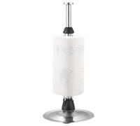Soporte para Rollos de Papel de Cocina de Pie - Sistema de Trinquete con Amortiguación para Arranque a Una Mano, Base Antideslizante para Rollos de Cocina, Film Transparente & Papel Higiénico