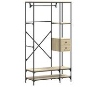 Soporte para ropa con estantes, estilo Sonoma, fabricado en material de madera. (Marca: vidaXL)