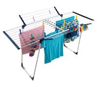 Relaxdays Tendedero extensible abatible blanco,azul oscuro