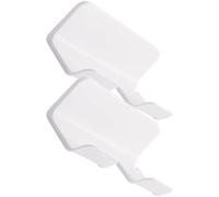 Soporte para Secador de Pelo de Pared 2 Piezas, Blanco | Plástico, Ranura para Enchufe y Espacio Colgante, Organiza Cables y Mantiene el Tocador Ordenado
