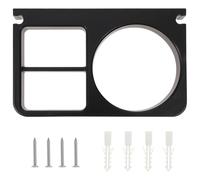 Soporte para Secador de Pelo de Pared ABS Negro Bandeja | Montaje en Pared, Ranura para Cable, Estructura Compacta, Fácil de Retirar, para Baño y Barbería
