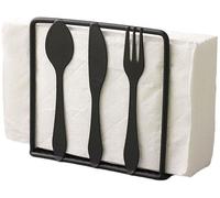 Soporte para servilletas Ibzenoa® de metal, color , multifuncional, organizador de mesa con compartimento para cubiertos, con recubrimiento en polvo, base de rejilla antideslizante, 11,5 x 4,5 x 10,1 