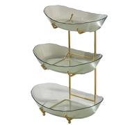 Soporte para servir con base elevada y marco dorado