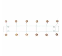 Pt, PT2456 Saturnus XL - Perchero de pared (metal blanco, bolas de madera, 15 x 53,5 x 10 cm), color beige