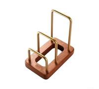 Soporte para tabla de cortar de cocina con base de madera maciza, para un estante versátil para tablas de cortar, utensilios para hornear, tapas y bandejas, organizador antideslizante estable, color